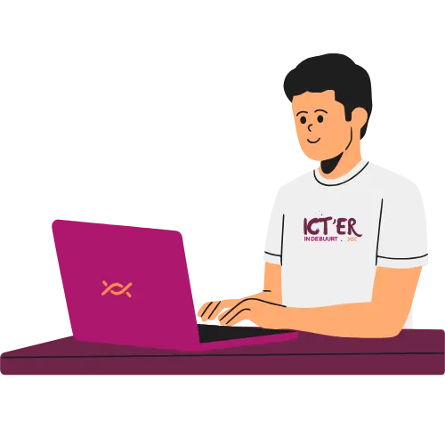 ITer werkt achter zijn laptop